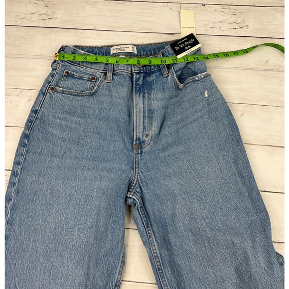 Abercrombie & Fitch ‘90s Straight Ultra High Rise 28/6R Denim Jeans NWT - Picture 8 of 12